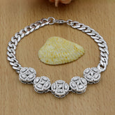 Moissanite Bracelet, Iced Out Prong Curb Link Bracelet, 925 Sterling Silver Synthetic Diamond Hip Hop Bracelet For Women, Christmas Gifts
